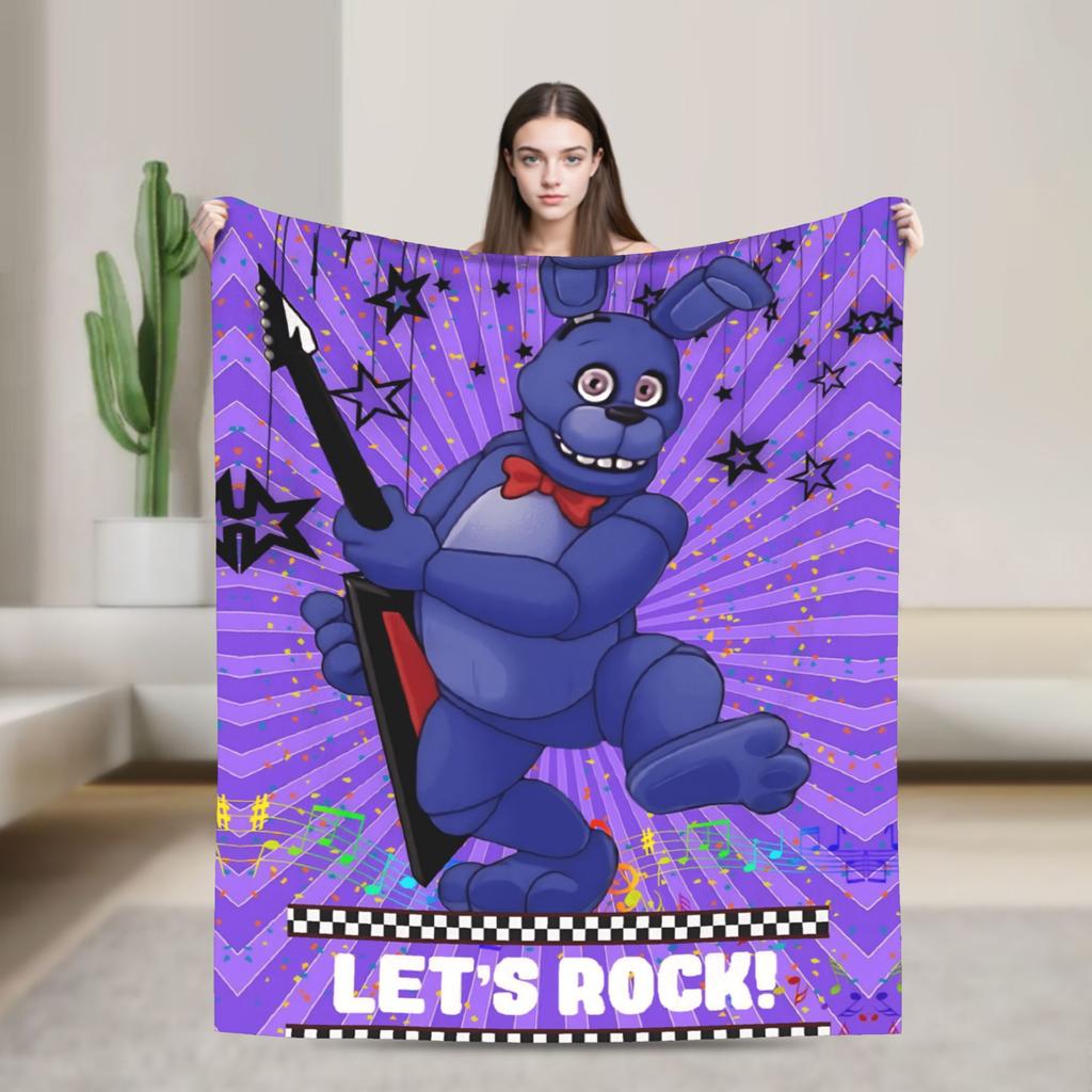 FNAFS At Freddy's Flannel Blanket Warm Soft Throw Blanket for Couch Chair Decorative Fluffy Bedspread Sofa Bed Cover