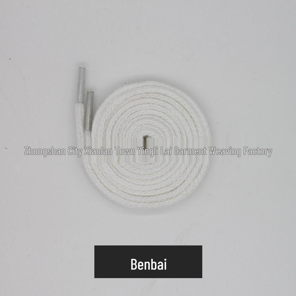 8mm Flat Cotton Shoelace Drawstring for Hats, Pants, and Clothing - In Stock