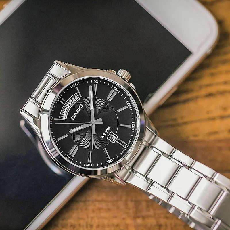 Casio Мужские Черные Часы MTP-1381D-1A-