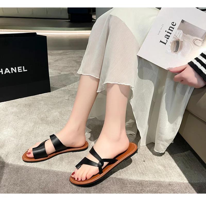 Модные римские женские тапочки сандалии ретро женские гладиаторы повседневные туфли с застежкой-молнией мягкие плоские пляжные тапочки для улицы летние домашние тапочки