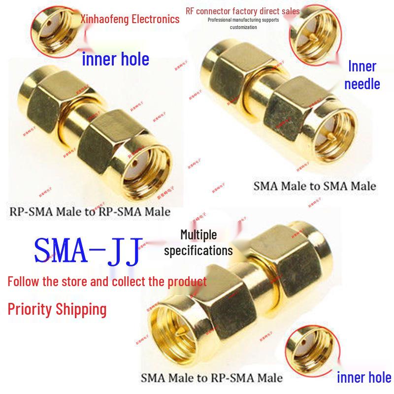All Copper RP-SMA-JJ Male-to-Male Reverse Polarity GPRS Router WiFi Adapter