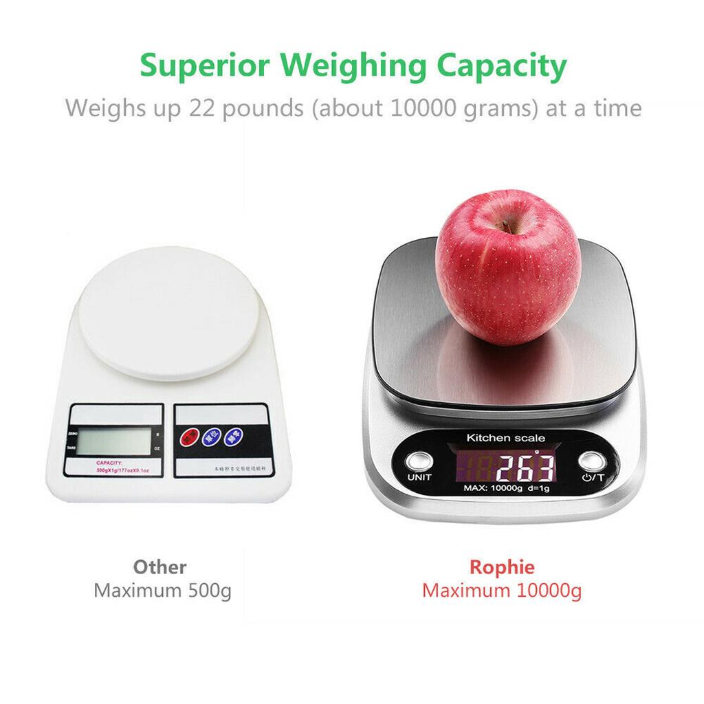 New 10kg/1g Accurate Electronic Scale Digital Stainless Steel Kitchen Food Scale