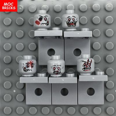 30 шт./лот MOC Кирпичи Коллекция выражений лица головы Зомби фигурка аниме Совместимые конструкторы для DIY Игрушки, ориентированные на обучение
