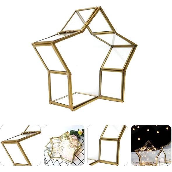 Five-Pointed Star Bottle Coin Jar Star Keepsake Boxes Mini Small Wishing Bottle Glass Jar Ideal Corsage Box for Preserved Flowers Origami Stars