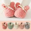 Новые зимние тапочки, носки, милый кролик, нескользящие, для дома, утолщенные, кашемировые, теплые, термообувь для малышей, новорожденных