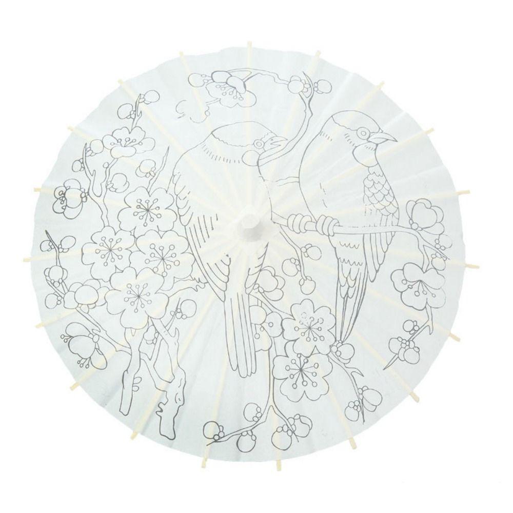 Comfortable Grip Blank Paper Umbrella DIY Wood Drawing Umbrella Oil Paper Umbrella  Dance Prop