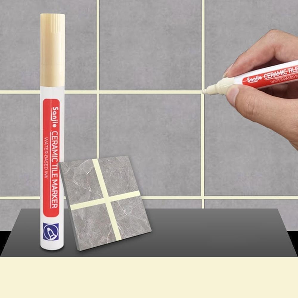 1pc Waterproof White Wall Tile Marker Pen Grout Repair Gap Repair Bathroom Floor Seam Paint Filling Construction Tools