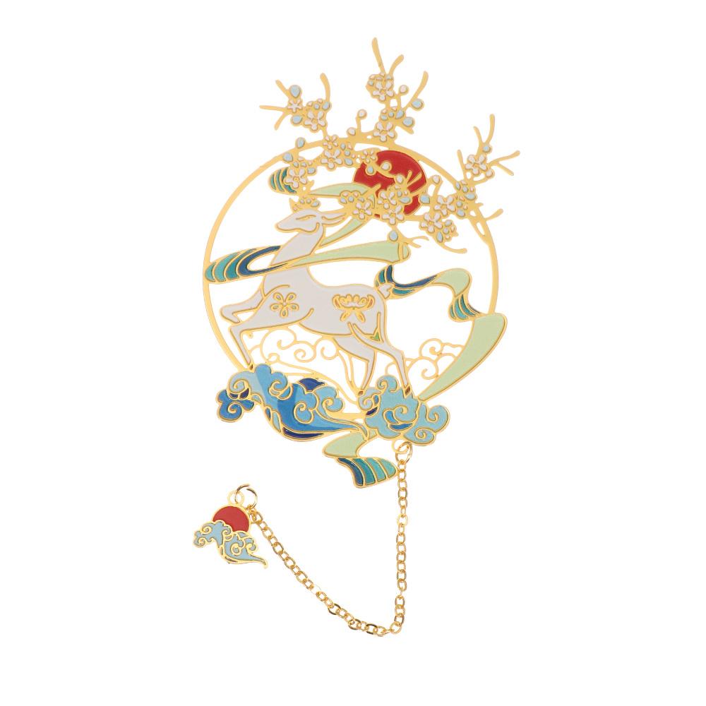 Канцелярские товары, металлический кулон в китайском стиле, ретро нумерация страниц, латунная закладка, окрашенная книжная клипса