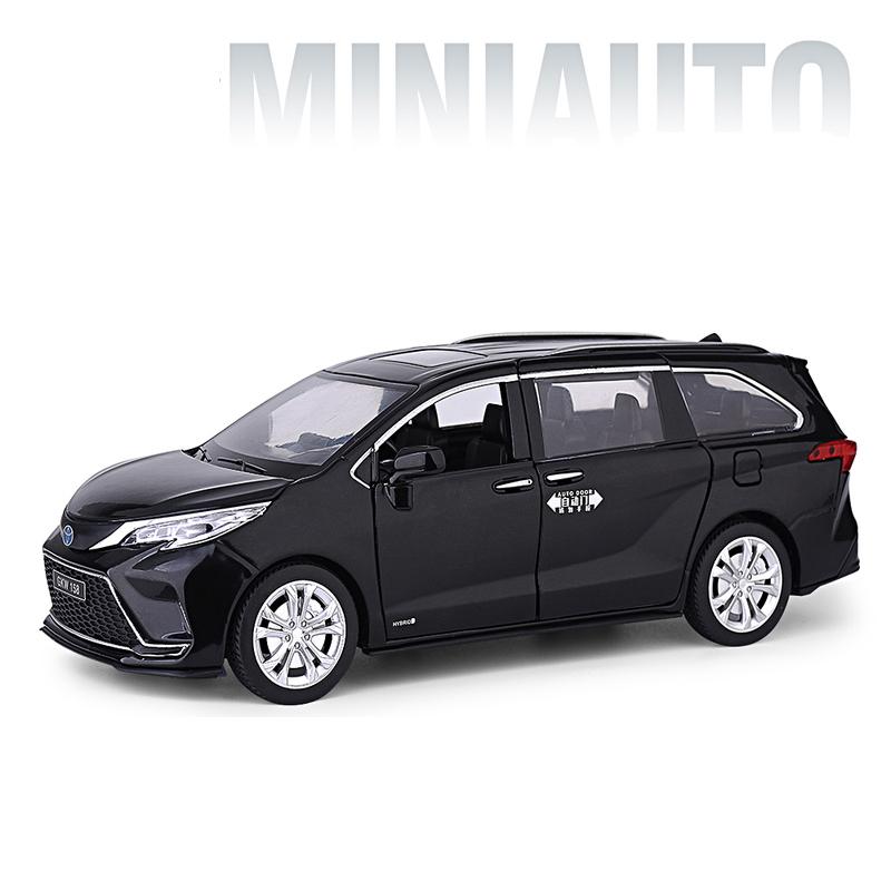 1/24 Toyota Sienna Granvia MPV Van Alloy Diecasts & Toy Vehicles Metal Toy Car Model Sound and Light Collection Kids Toy