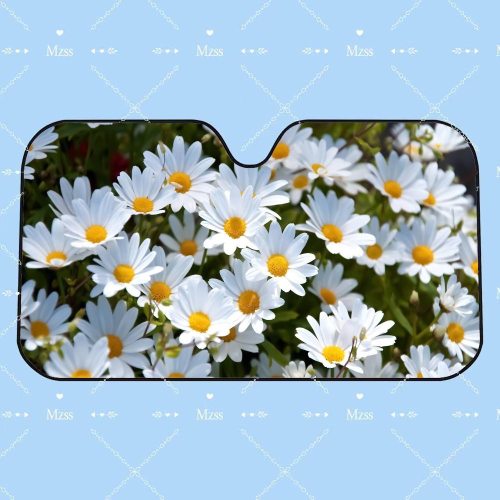 Daisies Car SunShade Car Sunshade, Front Windshield Protector, Foldable UV Resistant Sunshade Cover, Car Accessories