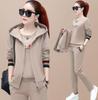 Autumn Three-piece Fashion Vest Women's Long-sleeved Sweater Plus Size Casual Sports Suit