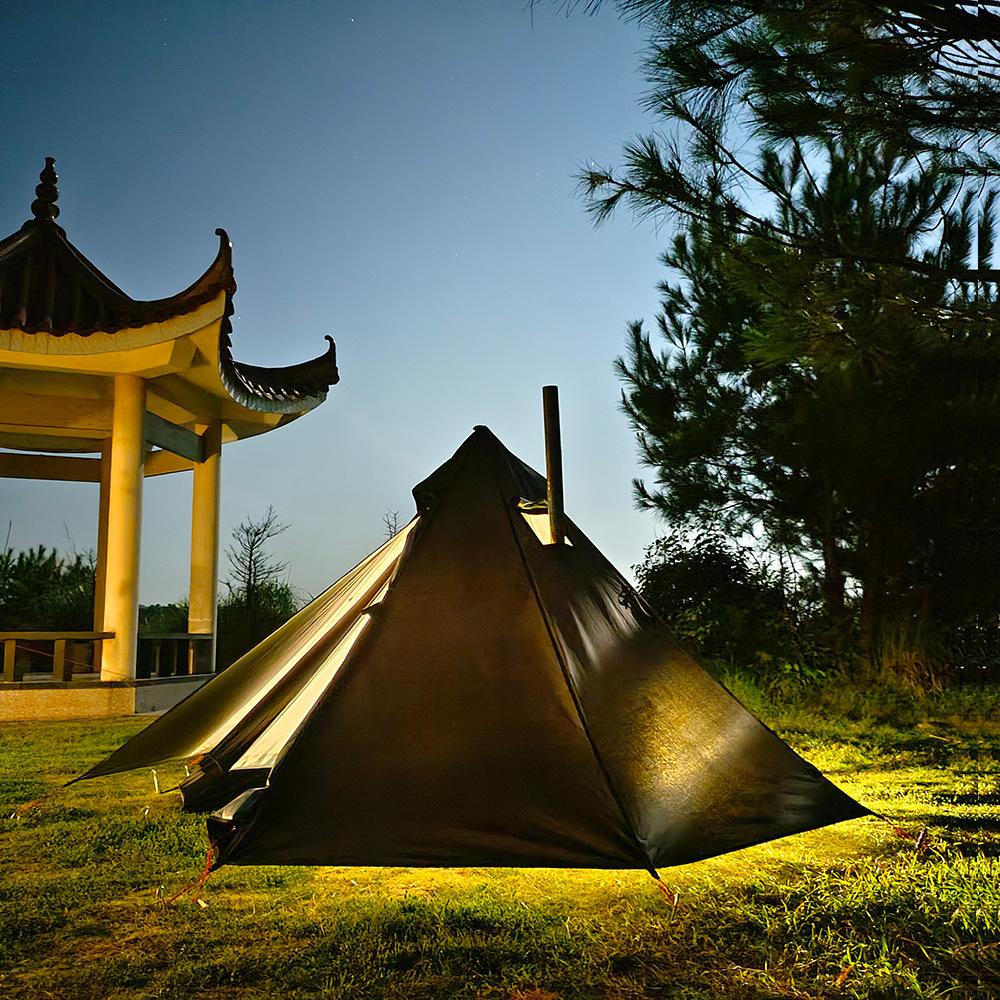 Camping Teepee Tent Outdoor Pyramid Tent Single People Tipi Hot Tent for Camping Hiking