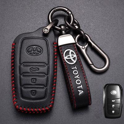 Кожаный чехол-брелок для автомобильного ключа For Corolla SE 2023 Camry 50 55 TLC200 Yaris Land Cruiser Prado150 RAV4 Venza SIENNA LQ2