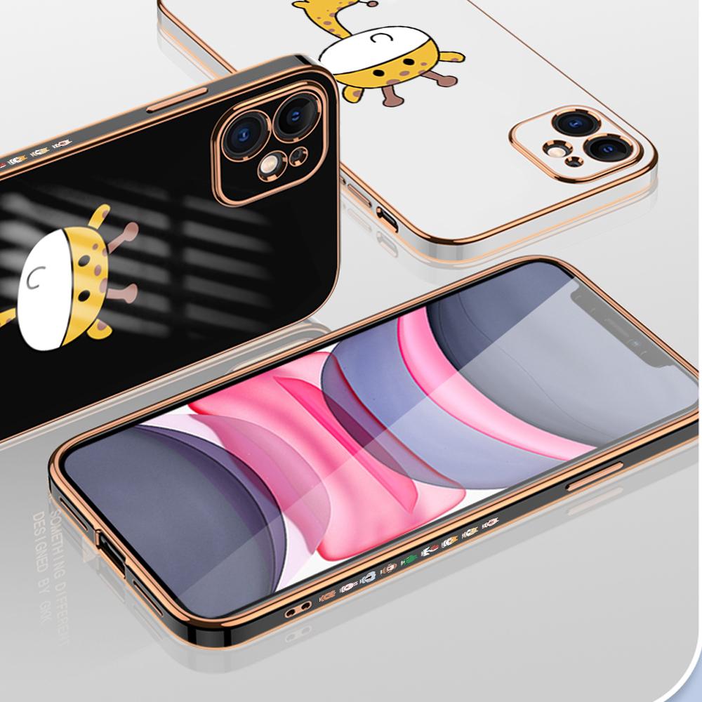 Чехол для телефона с мультяшным жирафом для iPhone 11 13 15 Samsung Galaxy A52 Xiaomi Redmi 12C Note 10 Pro Oneplus Мягкие чехлы для смартфонов