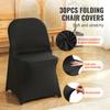 SucceBuy 30/50/100pcs Stretch Spandex Folding Chair Covers Universal Fitted Chair Cover Removable Washable Protective Slipcovers