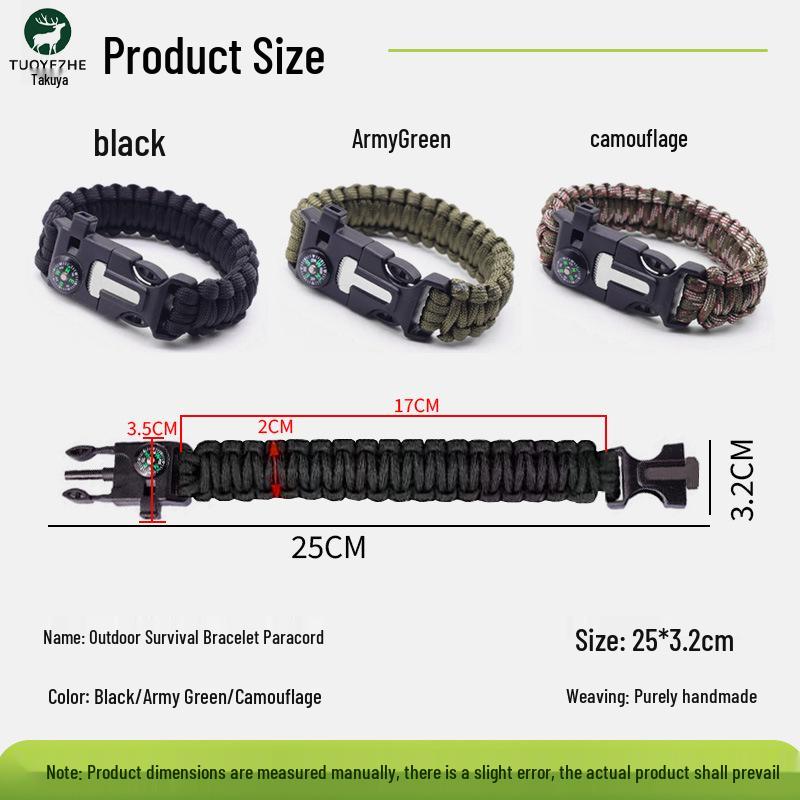Браслет из паракорда для выживания в дикой природе: Многофункциональная спасательная веревка «Волчий Воин» для активного отдыха