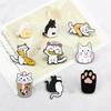 Панк Эмалевые значки с черными кошками и ножом Модные милые броши с животными Мультяшные значки на лацкан Значки Ювелирные изделия Подарки для друзей