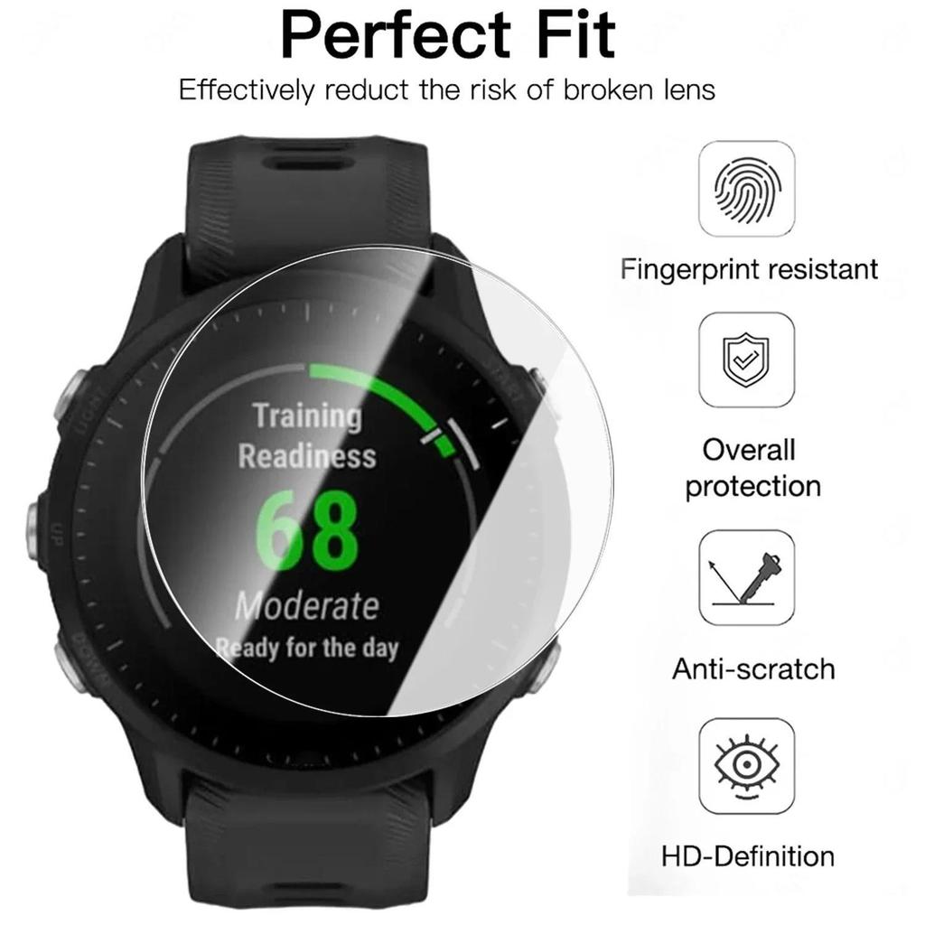 Quick Install Tempered Glass for Garmin Forerunner 165 955 255 Premium Screen Protector for Forerunner955 Full Coverage Films