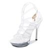 Popular Sexy Ultra-high Heels Stiletto Platform Sandals Transparent Crystal Shoes Wedding Shoes Banquet 1099 Series 13cm LFD