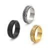 Вращающееся кольцо из титановой стали с узлом трикветра Viking Jewelry Norse Symbol Регулируемая лента