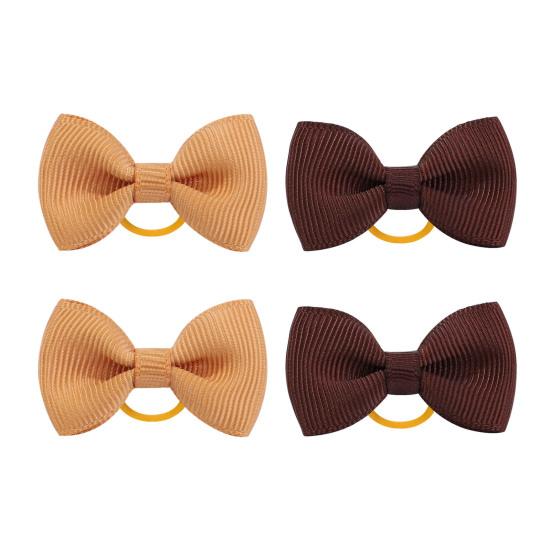 Puppy Dog Hair Bows with Rubber Bands Handmade Small Bowknot Dog Hair Accessories Pet Grooming Supplies