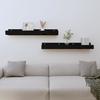 823593 vidaXL Wall Shelves 2 Pcs Black 80x12x9 Cm Solid Pine Wood