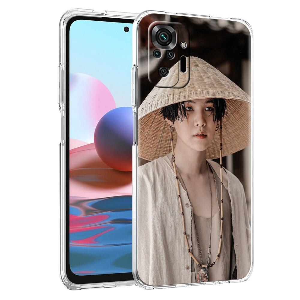Чехол для телефона Xiaomi Poco X3 NFC M3 F3 Redmi Note 9S 9 8 10 Pro 7 8T 9C 9A 8A K40, мягкий силиконовый прозрачный чехол Agust D suga