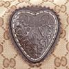 Gucci Heart Crest Handbag 212994 Beige GG Canvas Women Used