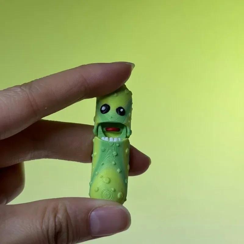 1 шт. Креативные игрушки-огурцы с 3D-печатью, выражающие эмоции - Подвижные суставы - Новые расслабляющие настольные аксессуары, Идеально для подарка на вечеринку