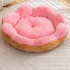 Winter Pet Bed Flower Shaped Plush Dog Bed with Anti-slip Bottom Fluffy Pet Bed with Removable Washable Cover for Small Dogs Cats
