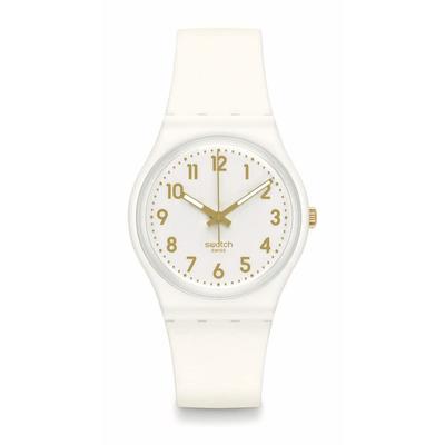 Наручные часы Swatch 34 мм Белый Bishop SO28W106-S140 Классические Повседневные Простые