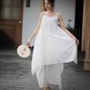 Весна и лето Zen Cotton Двухслойная юбка с неровными подвязками