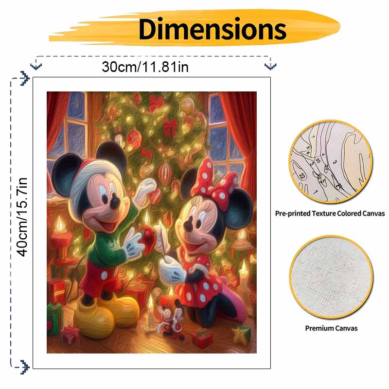 Disney Микки Минни Рождественская масляная живопись набор для рисования маслом ручная работа DIY подарок украшение дома настенное украшение праздничные художественные принадлежности