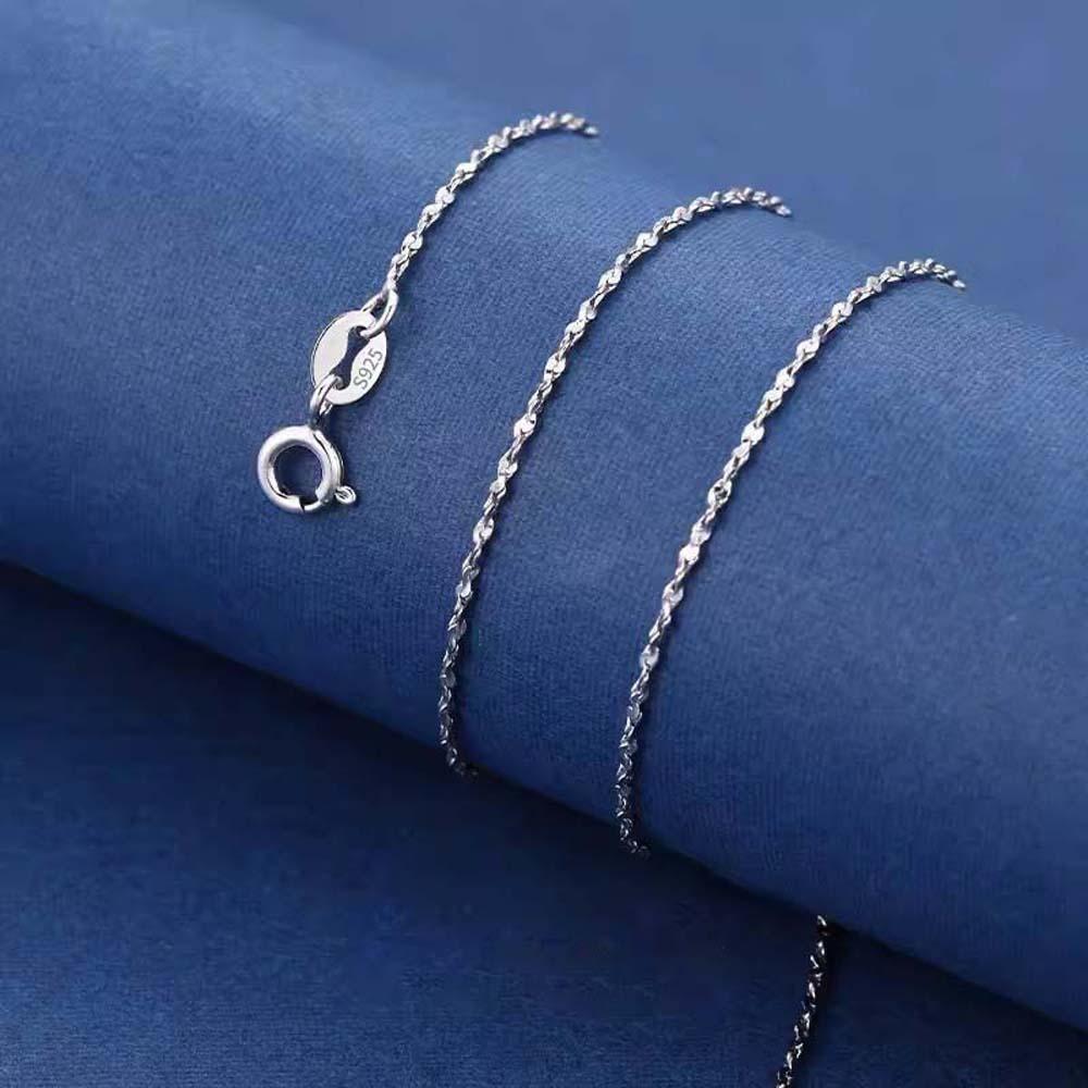 925 Silver Stacked Silver Necklace Luxury Collarbone Chain Elegant Glitter Choker Necklace Bride