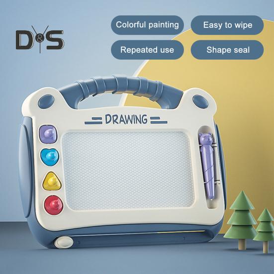 Магнитная доска для граффити с 4 различными штампами для рисования, легко стирает рисунки, ручка не теряется, детская доска для рисования, развивающая игрушка