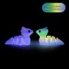 3D Printed Luminous Triceratops Gradient Figurine - Baby Dinosaur Toy with Simulated Chinese Dragon Features
