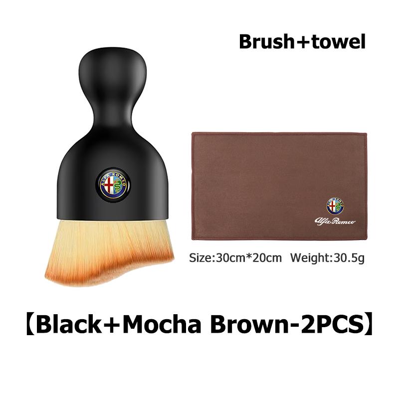 Car Interior Cleaning Tools Microfiber Wash Towels Cleaning Brush For Alfa Romeo GT Stelvio F1 Brera Volante Tonale Gloria Disco
