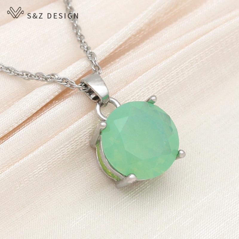 Модное элегантное круглое ожерелье с подвеской из белого опала для женщин, свадебное ожерелье цвета розового золота, классические ювелирные изделия