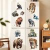 Африканские животные Наклейки на стену для детской комнаты Съемные Самоклеящиеся Лев Тигр Медведь Наклейки на стену для фона Декор для детской