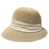 Vintage eaves straw bucket hat women's summer vacation wind seaside beach visor pleated sunscreen straw hat