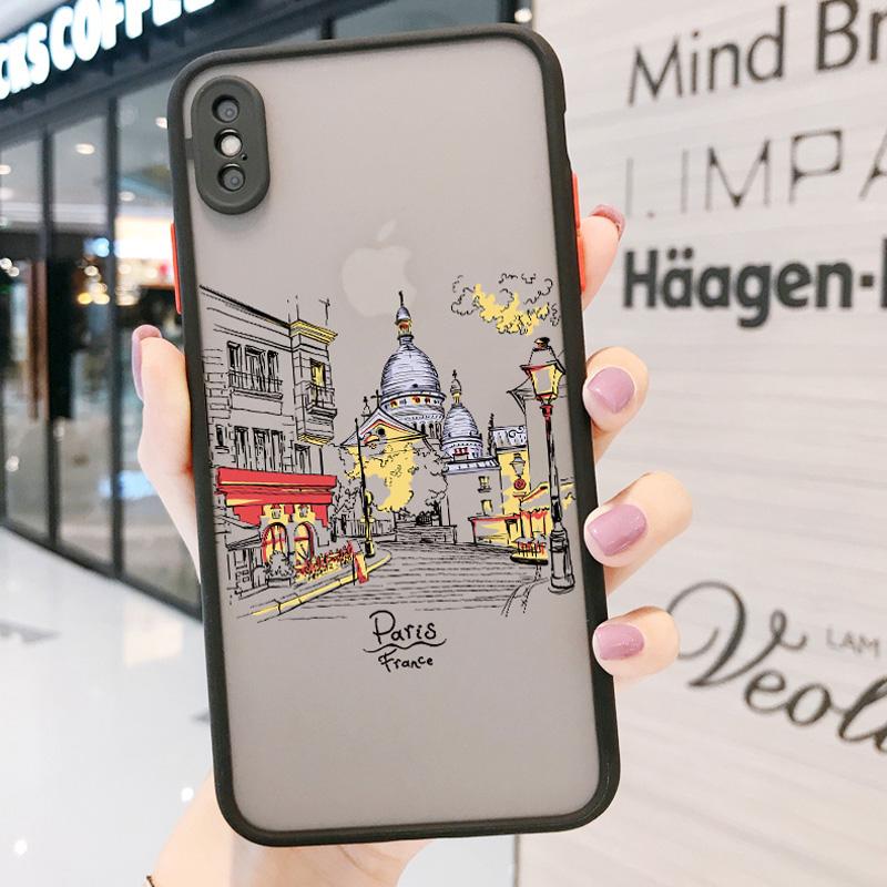 Travelling world travel Street painting Phone Case For Iphone 15 14 13 11 12 Pro Max 7 8 PLUS SE2 X XS XR Hard Matte Back Cover