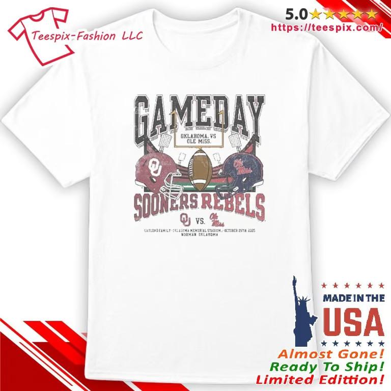2025 OU Vs Ole Miss Gameday Football Matchup shirt Unisex T-Shirt