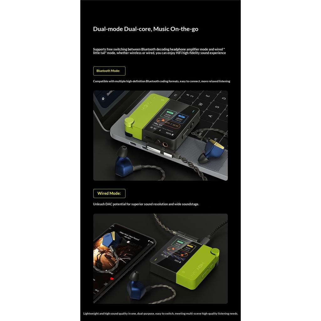 HiBy W4 MagSafe MP3 Музыкальный плеер 3,5 мм 4,4 мм Беспроводной аудио HiFi Усилитель для наушников USB ЦАП Bluetooth 5.4 QCC5181 DSD512 LDAC
