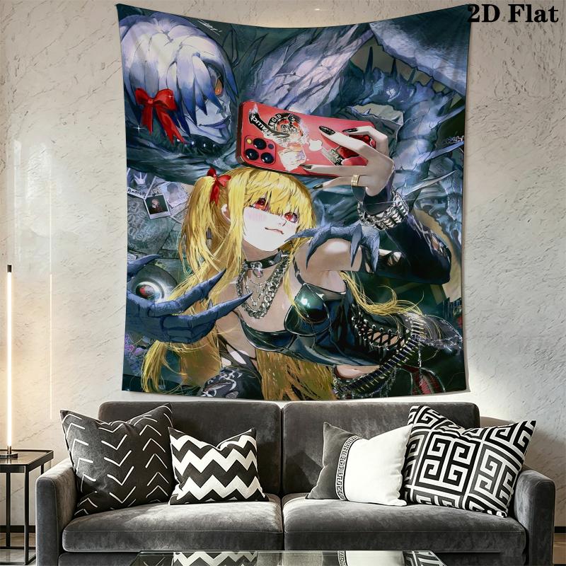 Death Note MISA Wall Tapestry Aesthetic Wall Hanging Printed Fabric Blanket Decorative Tapestries for Bedroom Living Room Home Decor