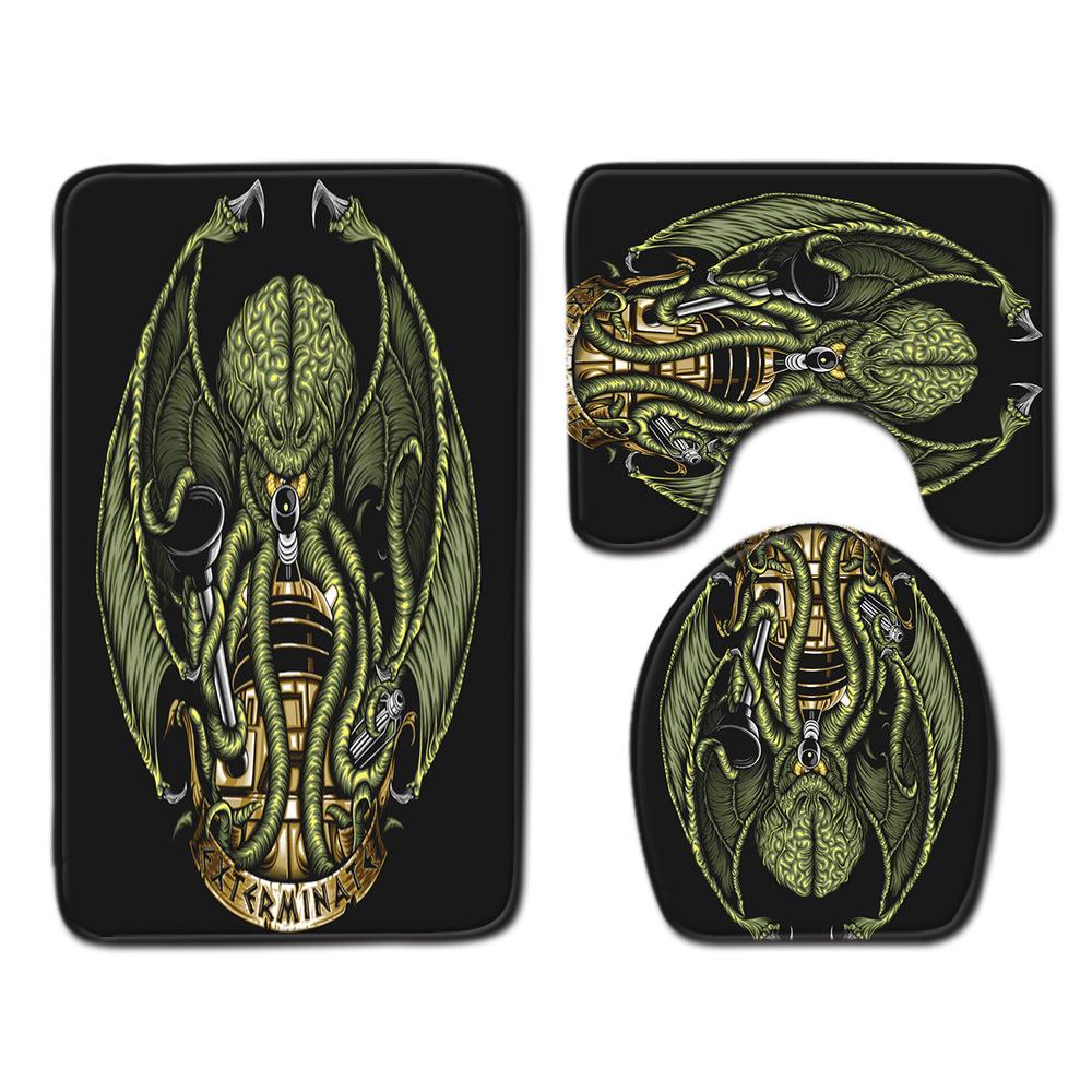 Креативный Ретро Ванная Туалет Три Предмета Комбинация Напольных Ковриков Бытовой Дверной Коврик Кухонный Впитывающий Нескользящий Ковер