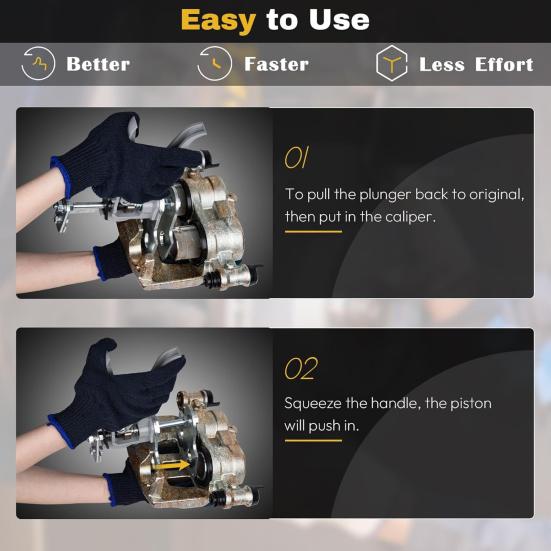 Инструмент для сжатия тормозного суппорта с ручкой для сжатия, высокая прочность, компактный, портативный, универсальный