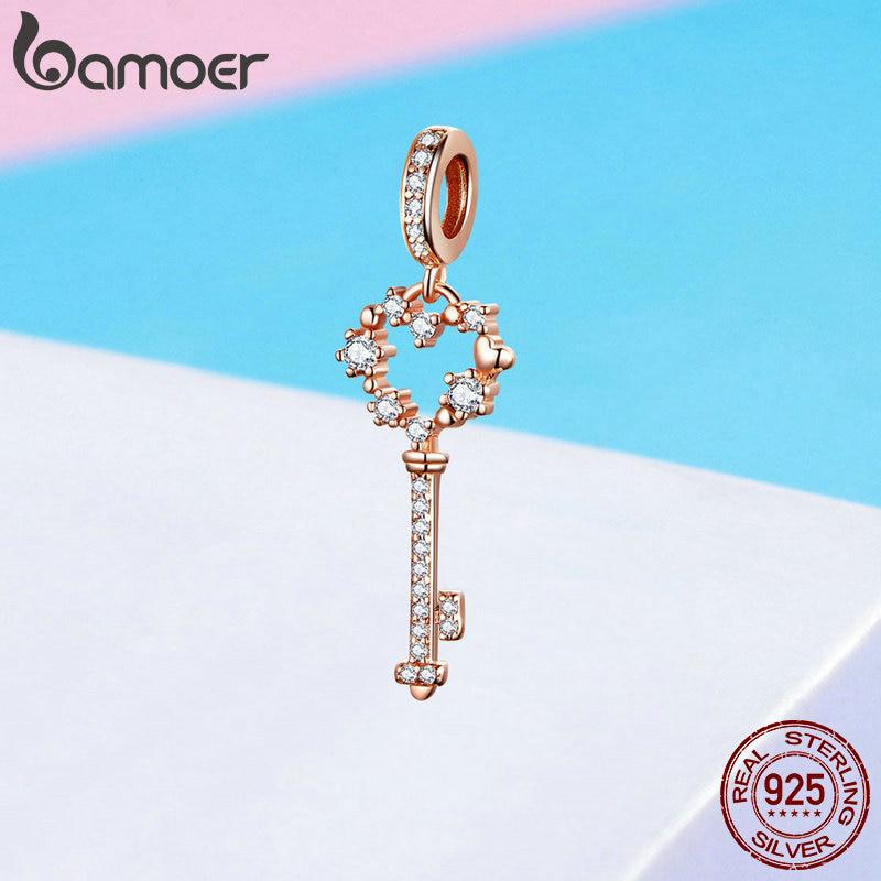 BAMOER. Женский кулон в форме ключа из стерлингового серебра 925