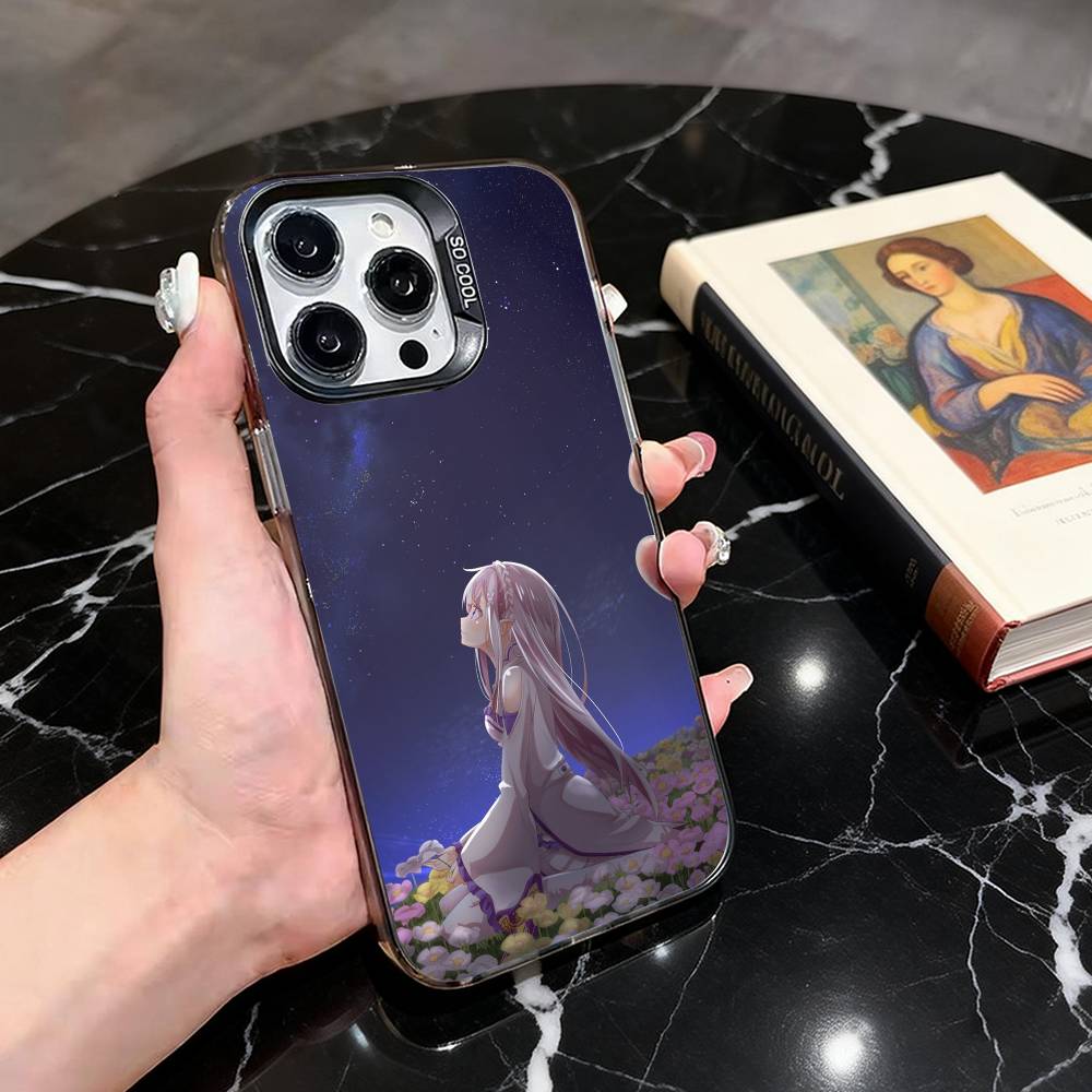 ReZero: Жизнь с нуля в другом мире Чехол для телефона Для iPhone 17,16,15,14,13,12,11 Plus,Pro Max,XS,Красочный серебристый чехол для телефона