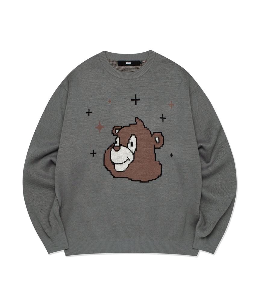 Свитер LMC Bear вязаный, цвет серо-меланжевый