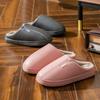 Lidani Simple Solid Color Winter Leather Cotton Slippers Men and Women Home Non-slip Waterproof Casual Cotton Drag Couple Warm